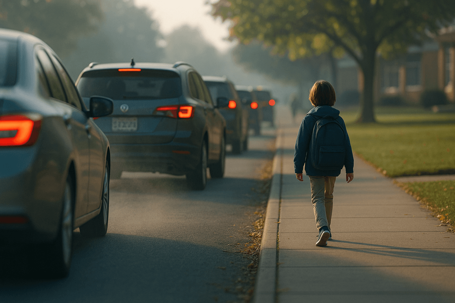 When invisible exhaust builds as the day begins.